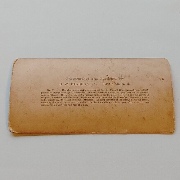 ANTIQUE Stereograph Card Herod's Palace and the walls of Jerusalem as they... - Picture 5 of 5